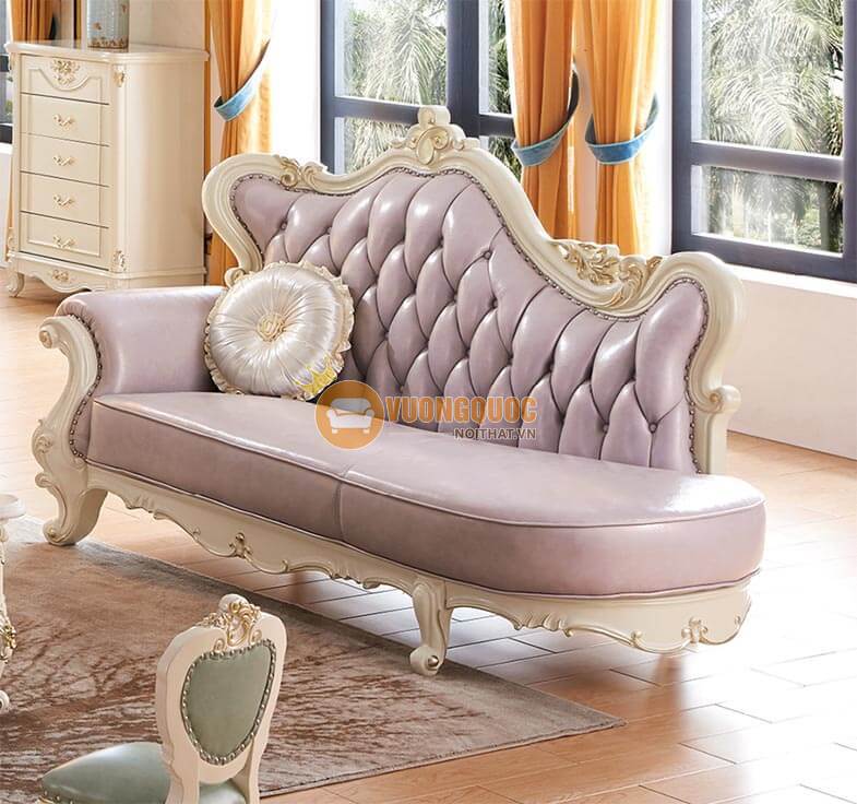 Bộ sofa phòng khách tân cổ điển màu tím FDL A19-6